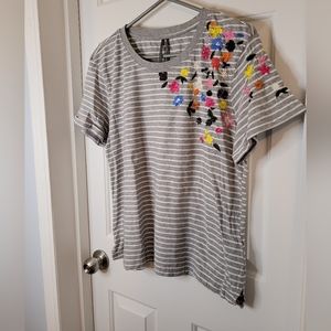 Anthropologie Striped Floral Twyla Shirt